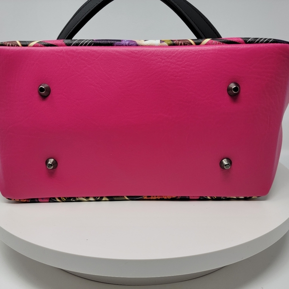 Handmade Black & Pink Vintage Horror Themed Hand Crafted Vinyl Hiraeth Handbag - Picture 5 of 7